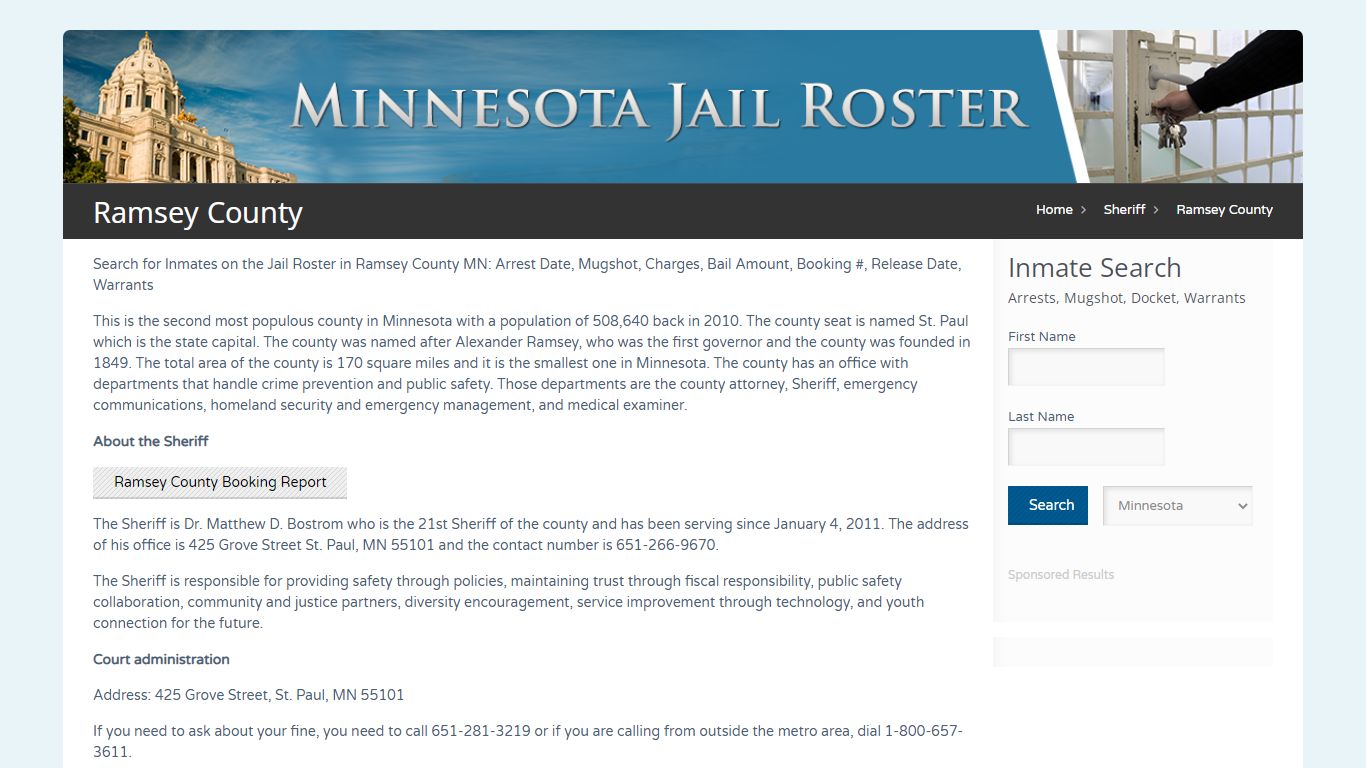 Ramsey County | Jail Roster Search - MinnesotaJailRoster.com